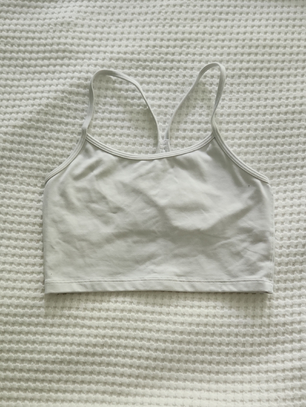Aerie White Cropped Bra Top
